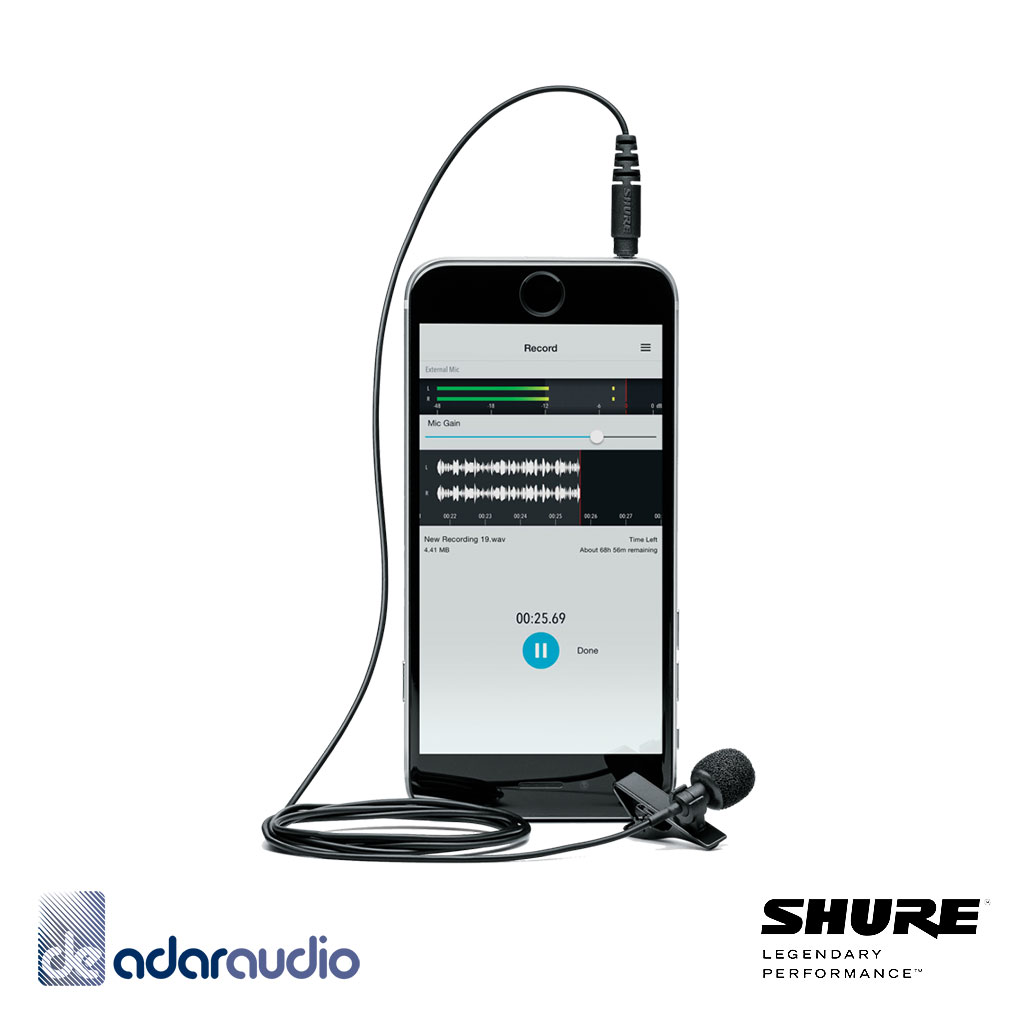 מיקרופון ראיונות לטלפון נייד - SHURE MVL