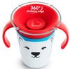 כוס הפלא 360° עם ידיות אחיזה 177 מ''ל וציורי חיות - דוב קוטב אדום