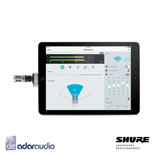 מיקרופון סטראופוני נייד - SHURE MV88