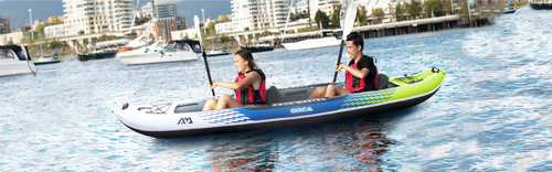 קיאק מתנפח לדייג עם חומר חזק לשני אנשים+ילד  AQUA MARINA ORCA