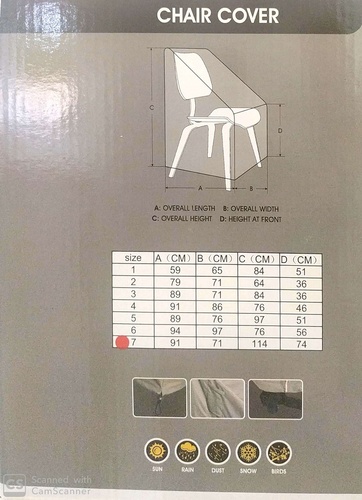 כיסוי איכותי למערום כיסאות גדולים 91X71X114 ס