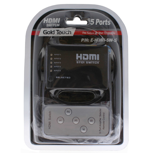 מפצל HDMI HDMI Switch 1 To 5 Ports With RC
