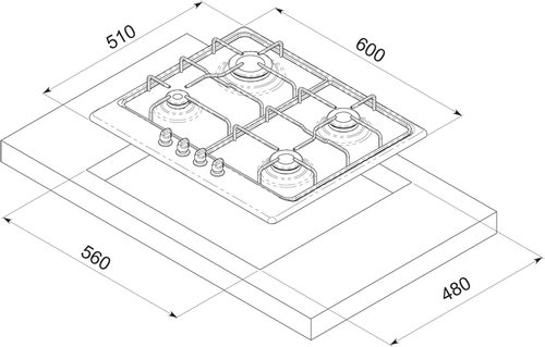 כיריים גז Fratelli Onofri FRS640AN