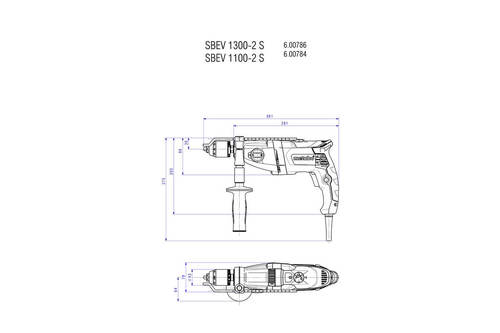 מקדחה רוטטת אלקטרונית 1,100W METABO SBEV 1100-2S