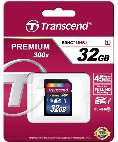 כרטיס זיכרון Transcend 32GB SDHC UHS-I Class10 x300