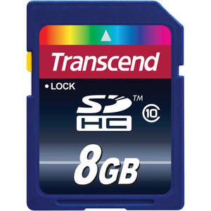 כרטיס זיכרון Transcend SDHC 8GB Class 10