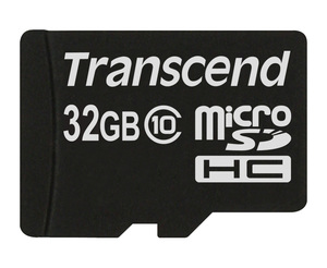 כרטיס זיכרון Transcend 32GB microSDHC Class10