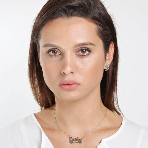 שרשרת ותליון שם מזהב 14K