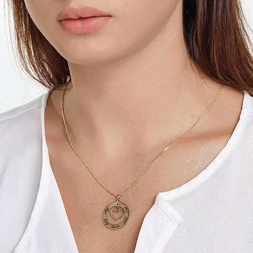 שרשרת ותליון משפחה מזהב 14K