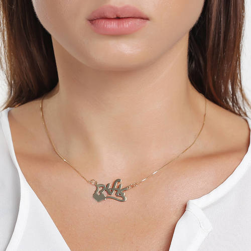 שרשרת ותליון שם מזהב 14K