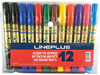 מארז 12 טושים פרמננטים ראש שטוח 90/ LINEPLUS
