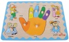 פאזל עץ לפעוטות עם כפתורים 10 חלקים - כף היד