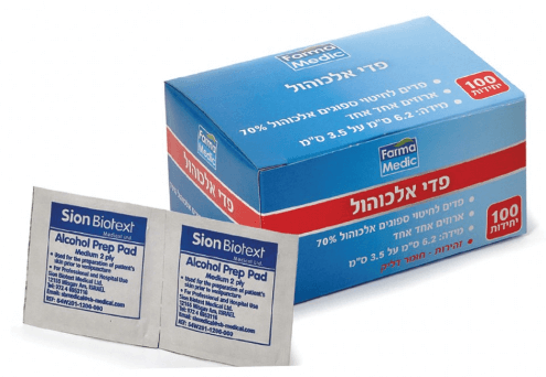 פדי אלכוהול 100 יחידות FARMA MEDIC