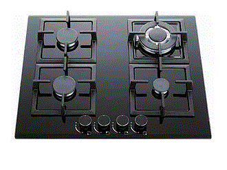 כיריים זכוכית 4 להבות 60 ס"מ BL613 WH/BK/SN BLACKPUNT