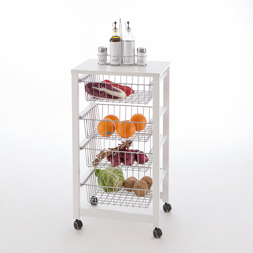 אגרן לבן 4 סלסלות GINGERONE Kitchen trolley