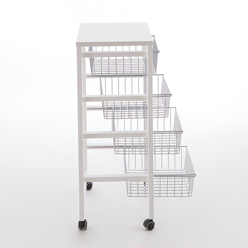 אגרן לבן 4 סלסלות GINGERONE Kitchen trolley