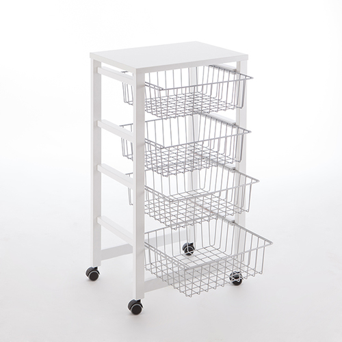 אגרן לבן 4 סלסלות GINGERONE Kitchen trolley