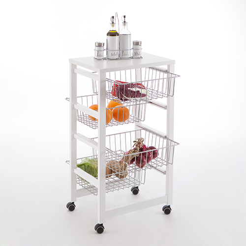 אגרן לבן 4 סלסלות GINGERONE Kitchen trolley