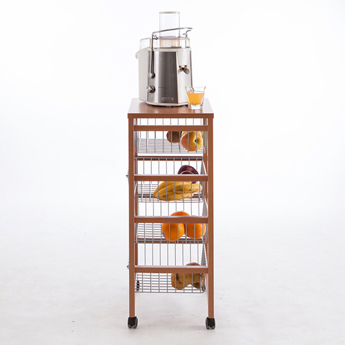 אגרן עץ דובדבן 4 סלסלות GINGERONE Kitchen trolley