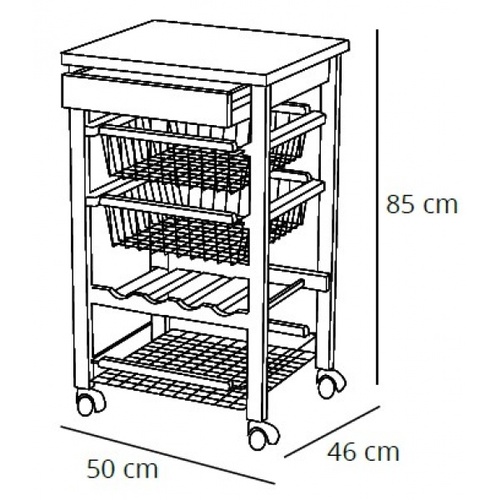 אגרן פונקציונלי לבן ARTURO Kitchen trolley