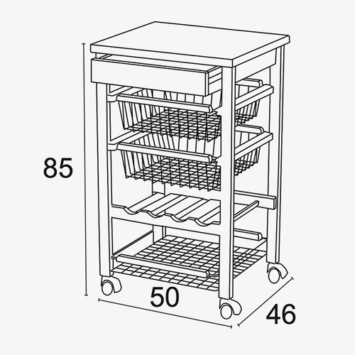 אגרן פונקציונלי מעץ דובדבן  ARTURO Kitchen trolley
