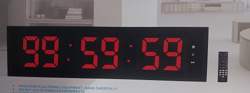 שעון לד חשמלי עם טיימר ושלט אלחוטי