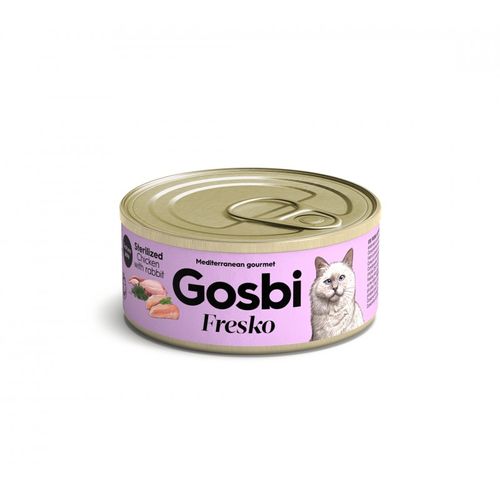 שימורי חתולים Gosbi סטרילייז עוף וארנבת 70 גרם מזון רטוב לחתולים מסורסים