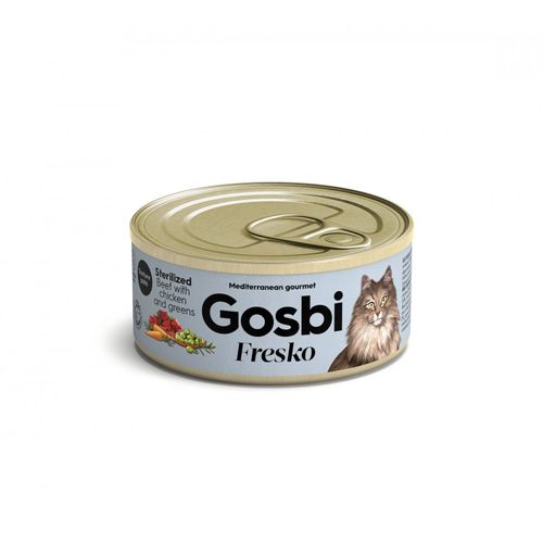 שימורי חתולים Gosbi סטרילייז בשר ועוף 70 גרם מזון מותאם לחתולים מסורסים