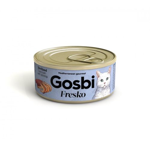 שימורי חתולים Gosbi סטרילייז טונה ושרימפס 70 גרם מזון רטוב עשיר