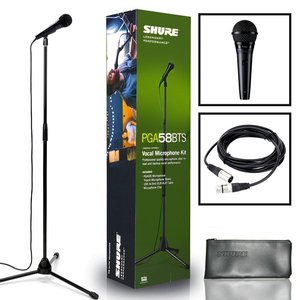 סט מיקרופון PGA58 SHURE עם סטנד, כבל, מחזיק מיקרופון ומתאם למיקרופון