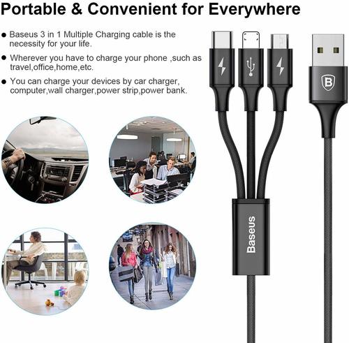  Baseus 3-IN-1 Cable Micro + Lightning + TYPE-C 