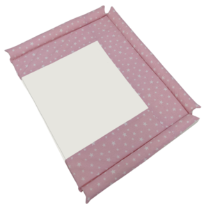 משטח / מזרן החתלה לשידת תינוק משולב כותנה אורגנית ושעוונית - ורוד כוכבים