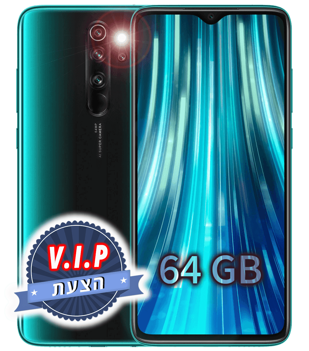 ★ הצעת V.I.P ★ טלפון סלולרי Xiaomi Redmi Note 8 Pro 64GB 6GB RAM