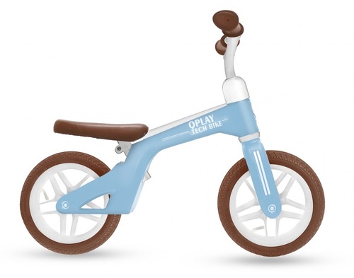 Tech Bicycle אופני איזון עם גלגלי גומי מיוחדים, כיסא וידית מתכווננים - תכלת