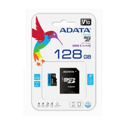 כרטיס זיכרון מיקרו  ADATA MICRO-SDHC 128GB AUSDX128GUICL10A1-RA1