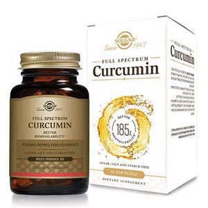 כורכומין ספקטרום ספיגה פי 185 סולגאר - Solgar Full Spectrum Curcumin x185