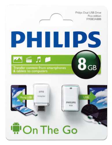 זיכרון נייד לסמארטפון Philips 8GB OTG