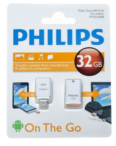 זיכרון נייד לסמארטפון וטאבלט Philips 32GB Mono OTG