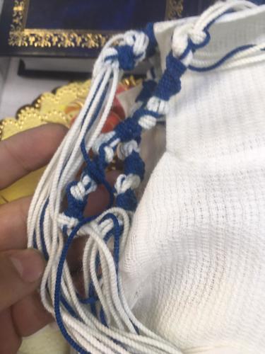 טלית צמר פסים כחולים ומגן דויד כחול דגם 0066