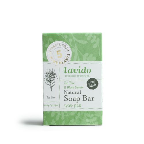 סבון טבעי עץ התה 120 גרם לבידו Tea Tree Natural Soap 120 gr Lavido