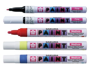 צבע סימון נוזלי לבן PAINT MARKER MEDIUM POINT מתוצרת Sakura