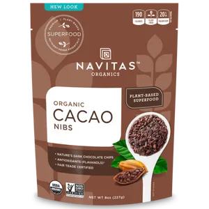 קקאו ניבס - שבבי קקאו 227 גרם נביטאס Cacao Nibs 227 gr Navitas