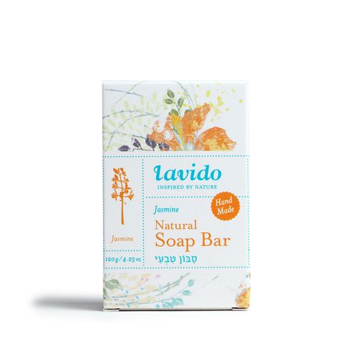 סבון טבעי יסמין 120 גרם לבידו Jasmine Natural Soap Bar 120 gr Lavido