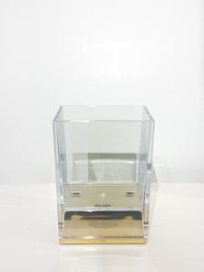 כוס מלבנית שקופה תחתית זהובה נשלפת LEM