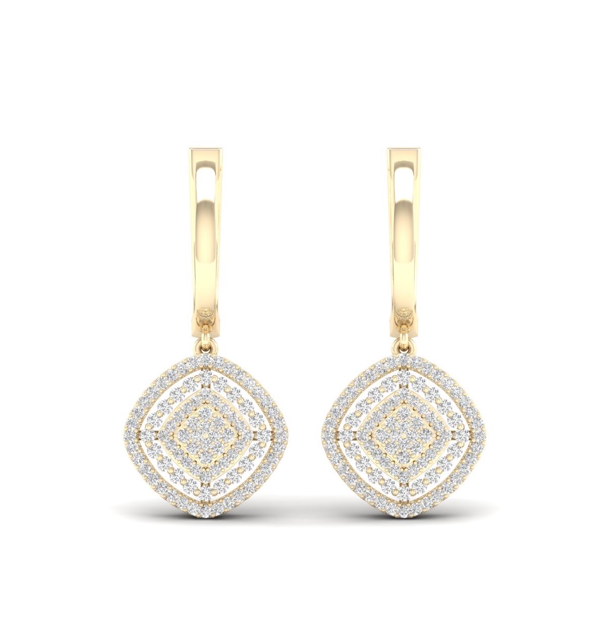 עגילי יהלומים תלויים 0.50ct מזהב 14K