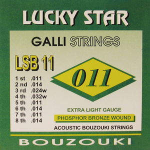 סט מיתרים 0.11 לבוזוקי GALLI LSB11 SET BOUZOUKI 8 PHOSPH.BRONZE