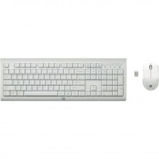 סט מקלדת ועכבר אלחוטי לבן HP C2710