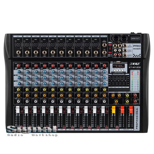 מיקסר 12 ערוצים עם mp3 כולל מסך - MIX KT-M1202