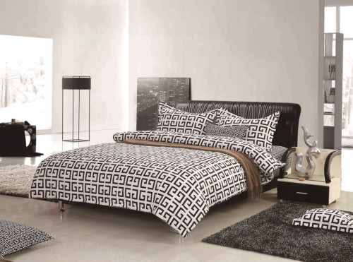 סט מצעים יחיד 100% כותנה סאטן Black & White 30