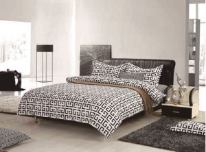 סט מצעים זוגי 100% כותנה סאטן Black & White 30